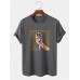 Mens Microphone Hand Graphic Short Sleeve Cotton T  Shirts