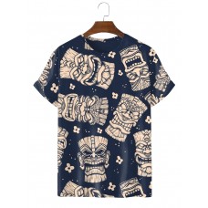 tiki icon print short-sleeve T-shirt