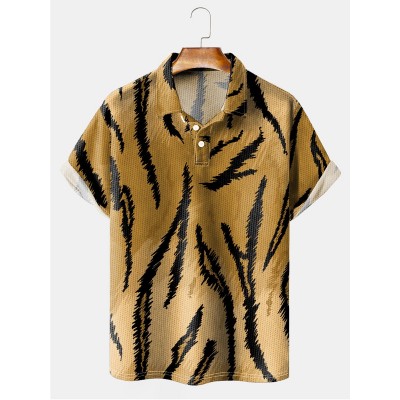 Tiger Texture Comfort Short Sleeve Polo Shirt